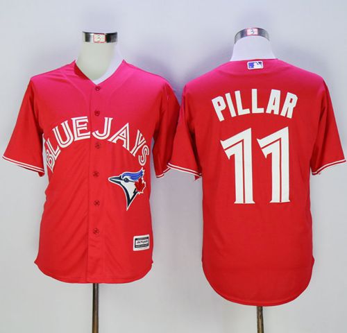 Blue Jays #11 Kevin Pillar Red New Cool Base 40th Anniversary Stitched MLB Jersey - Click Image to Close